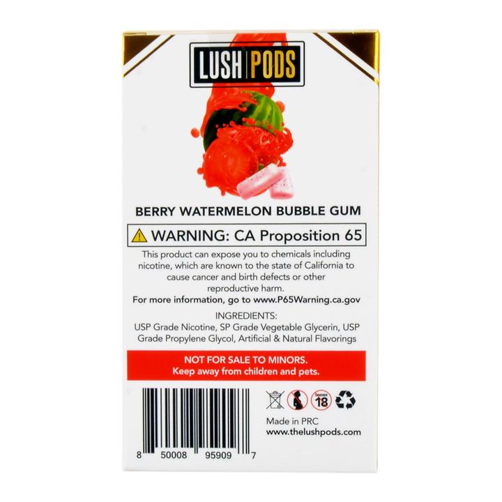 Lush Pods Berry Watermelon Bubble Gum Pack of 4