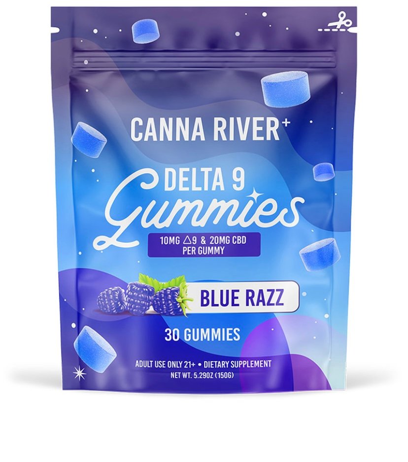 DELTA 9 THC GUMMIES WITH CBD – BLUE RAZZ – CANNA RIVER