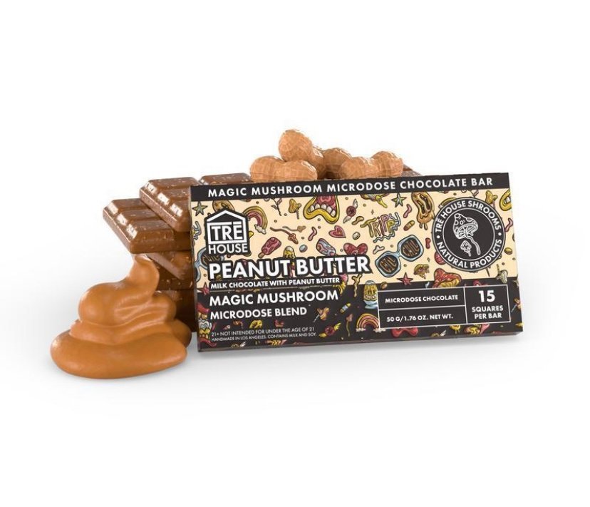 PEANUT BUTTER MAGIC MUSHROOM CHOCOLATE BAR – TRĒ HOUSE