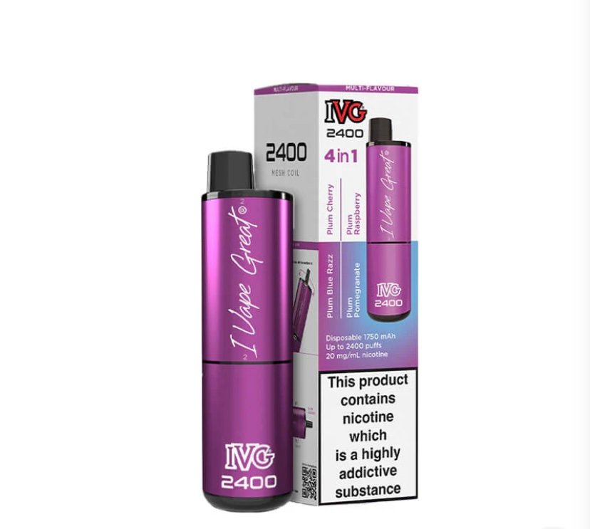 IVG 2400 Plum Edition 4 In 1 20mg Disposable Vape