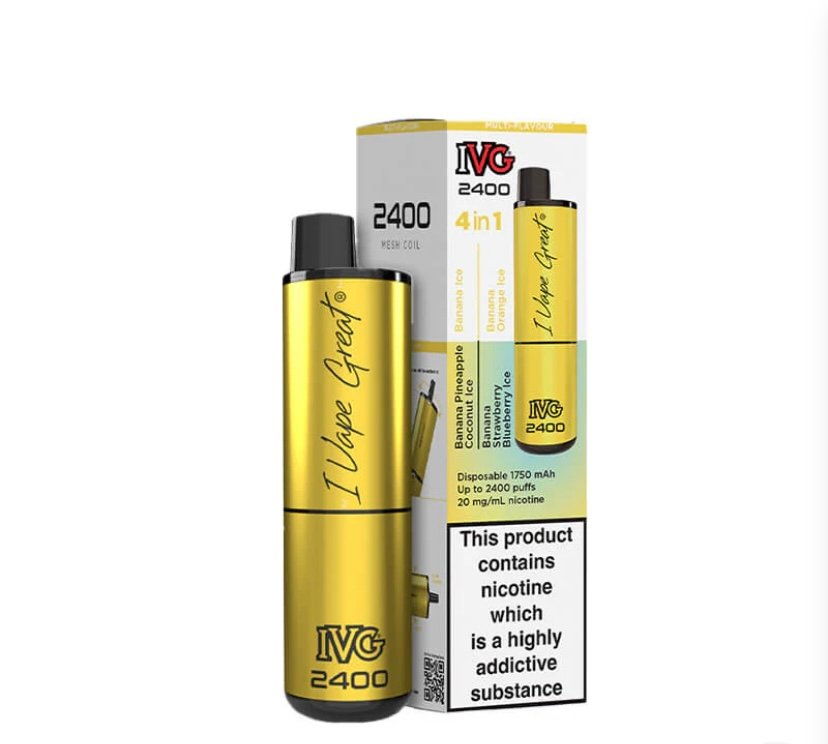 IVG 2400 Banana Edition 4 in 1 Disposable Vape - 20mg